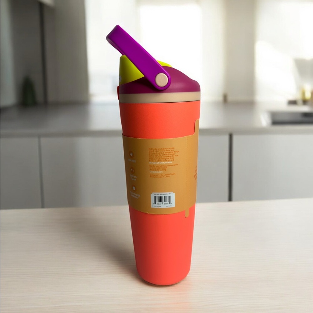 Owala 30oz FreeSip Sway insulated stainless water bottle color Neon Nectar